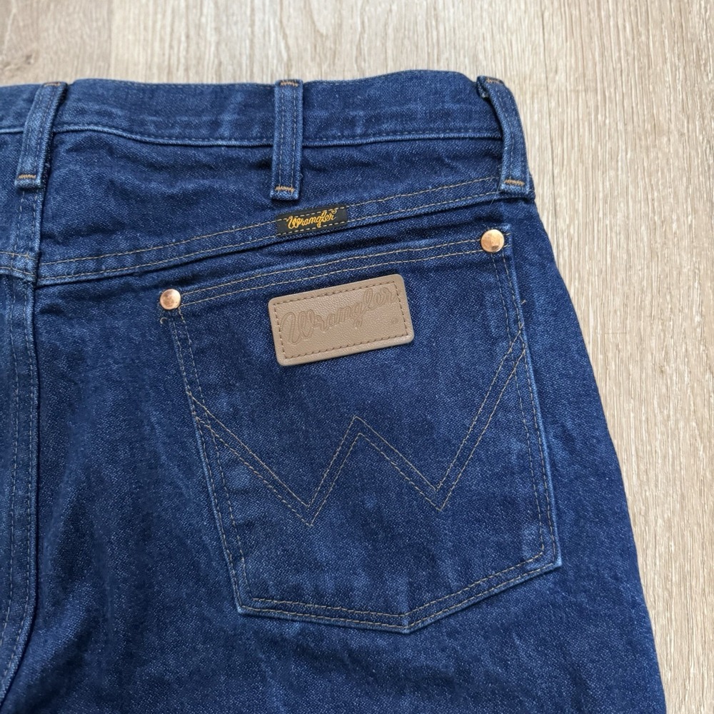 Wrangler Cowboy Cut Retro Slim Straight Jeans Mens 38x30 Blue Denim Western - Picture 8 of 10